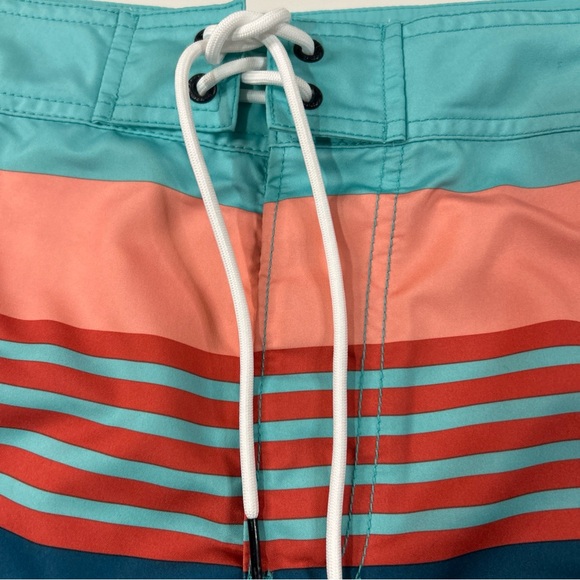 Nautica Bathing Suit Shorts Swim Trunks Men’s 36 Teal Blue Drawstring Pockets - Picture 5 of 14